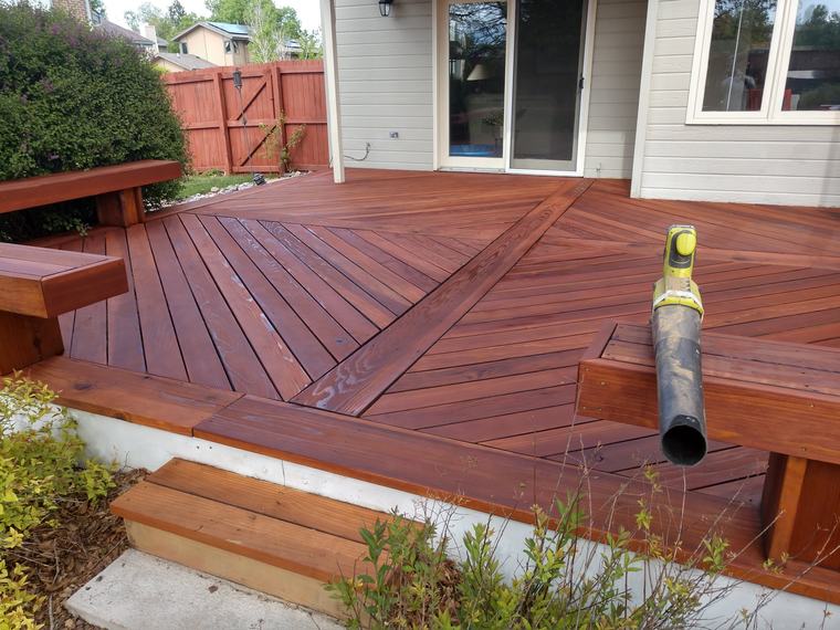Cedar deck stripped, sanded and refinished